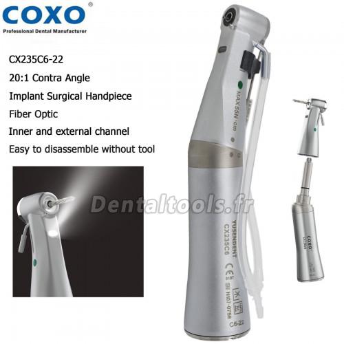 YUSENDENT COXO CX235C6-22 LED Dentaire Contre-Angle 20: 1 pour Chirurgie implantaire
