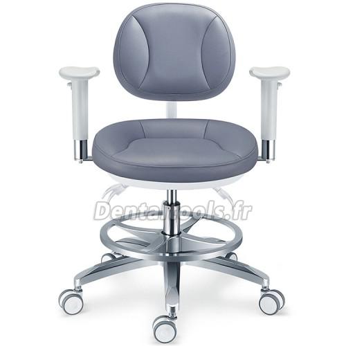 PLST-08 Série Tabourets dentaires ergonomiques réglables avec accoudoirs et support dorsal