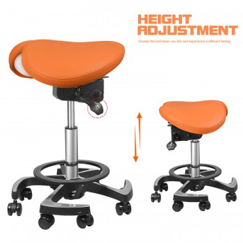 Tabouret d'assistant dentaire ergonomique chaise de selle tabourets d'opérateur cuir importé