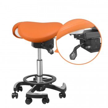 Tabouret d'assistant dentaire ergonomique chaise de selle tabourets d'opérateur cuir importé