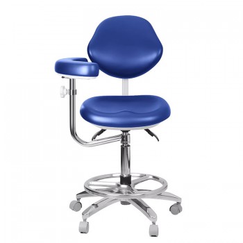 QY-600M-B2 Tabouret de dentiste mobile avec accoudoirs Chaise d'assistant dentai...