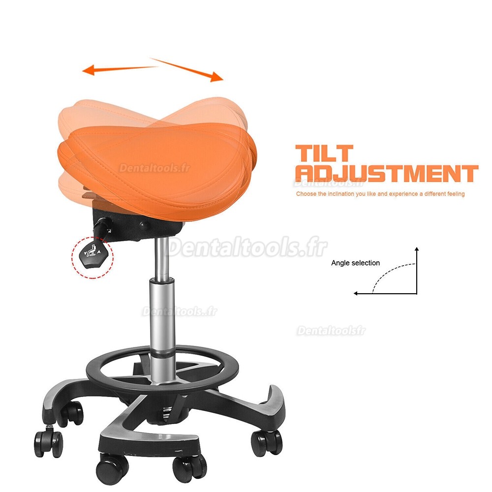 Tabouret d'assistant dentaire ergonomique chaise de selle tabourets d'opérateur cuir importé