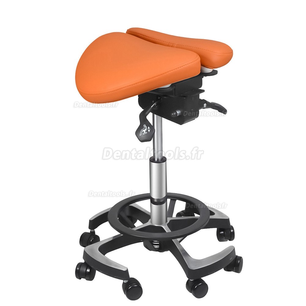 Tabouret d'assistant dentaire ergonomique chaise de selle tabourets d'opérateur cuir importé