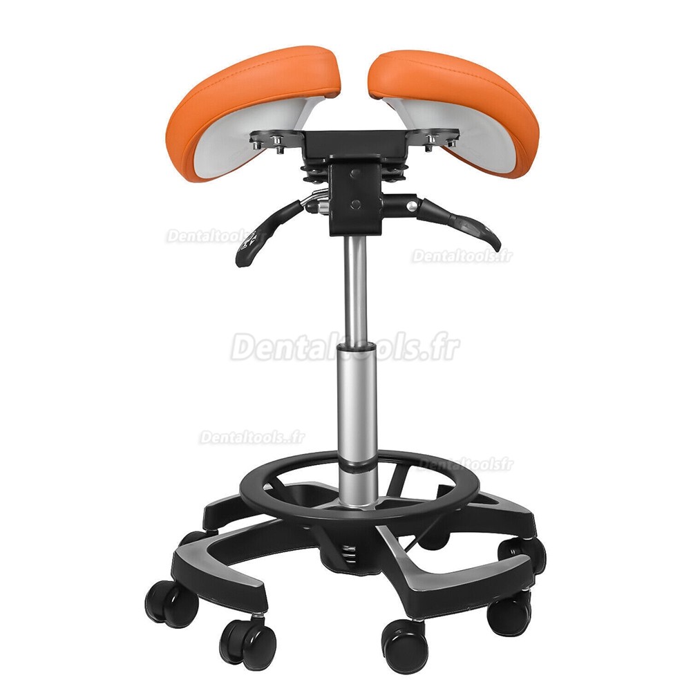 Tabouret d'assistant dentaire ergonomique chaise de selle tabourets d'opérateur cuir importé