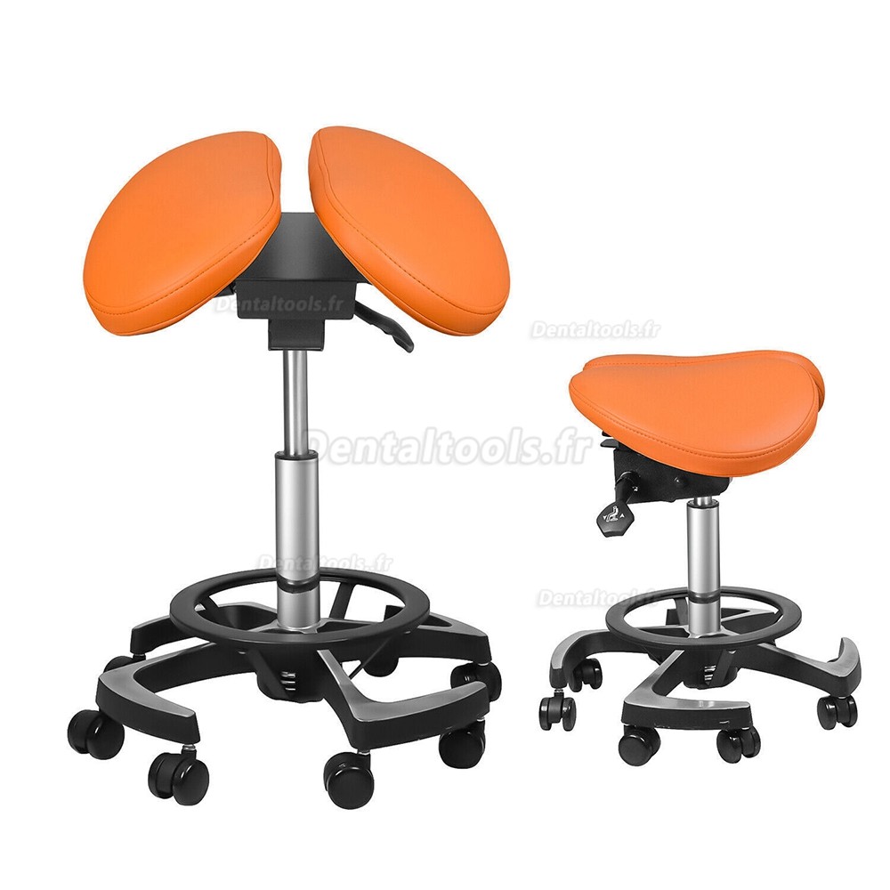 Tabouret d'assistant dentaire ergonomique chaise de selle tabourets d'opérateur cuir importé