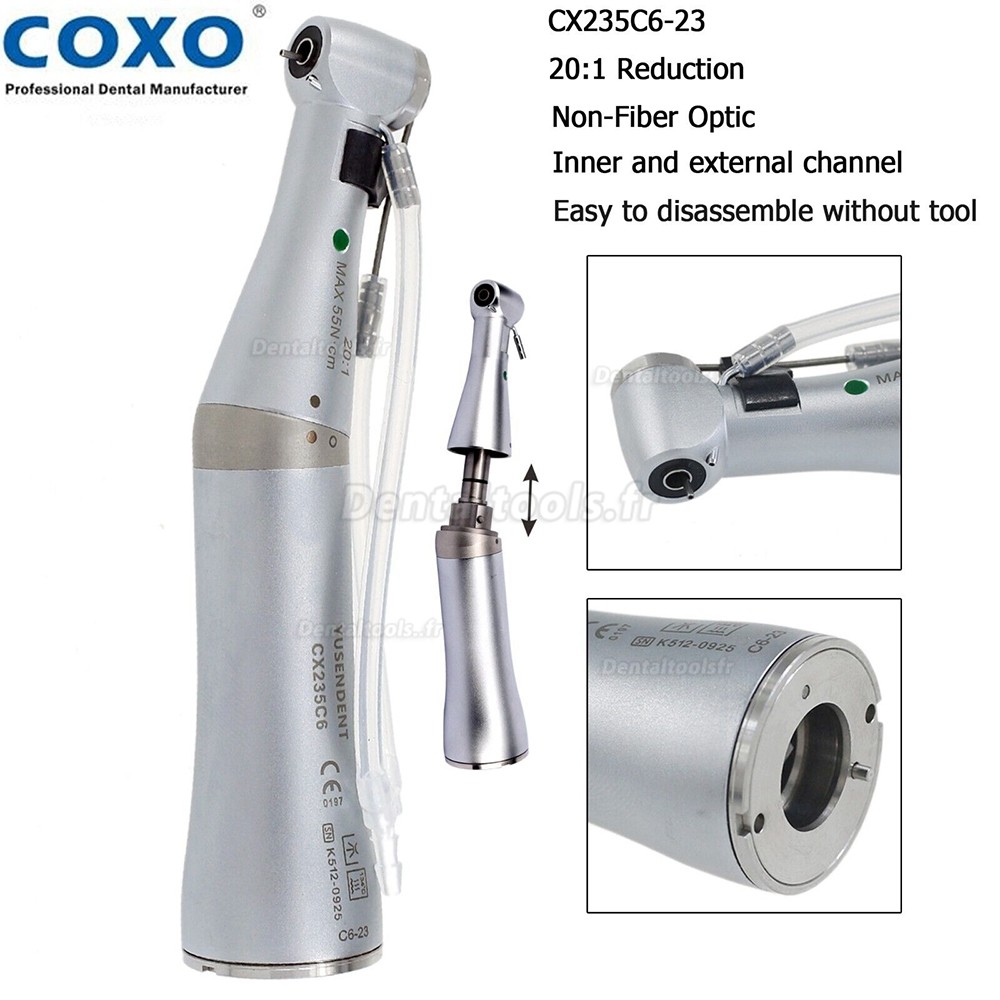 YUSENDENT COXO CX235C6-23 LED Dentaire Contre-Angle 20: 1 pour Chirurgie implantaire 