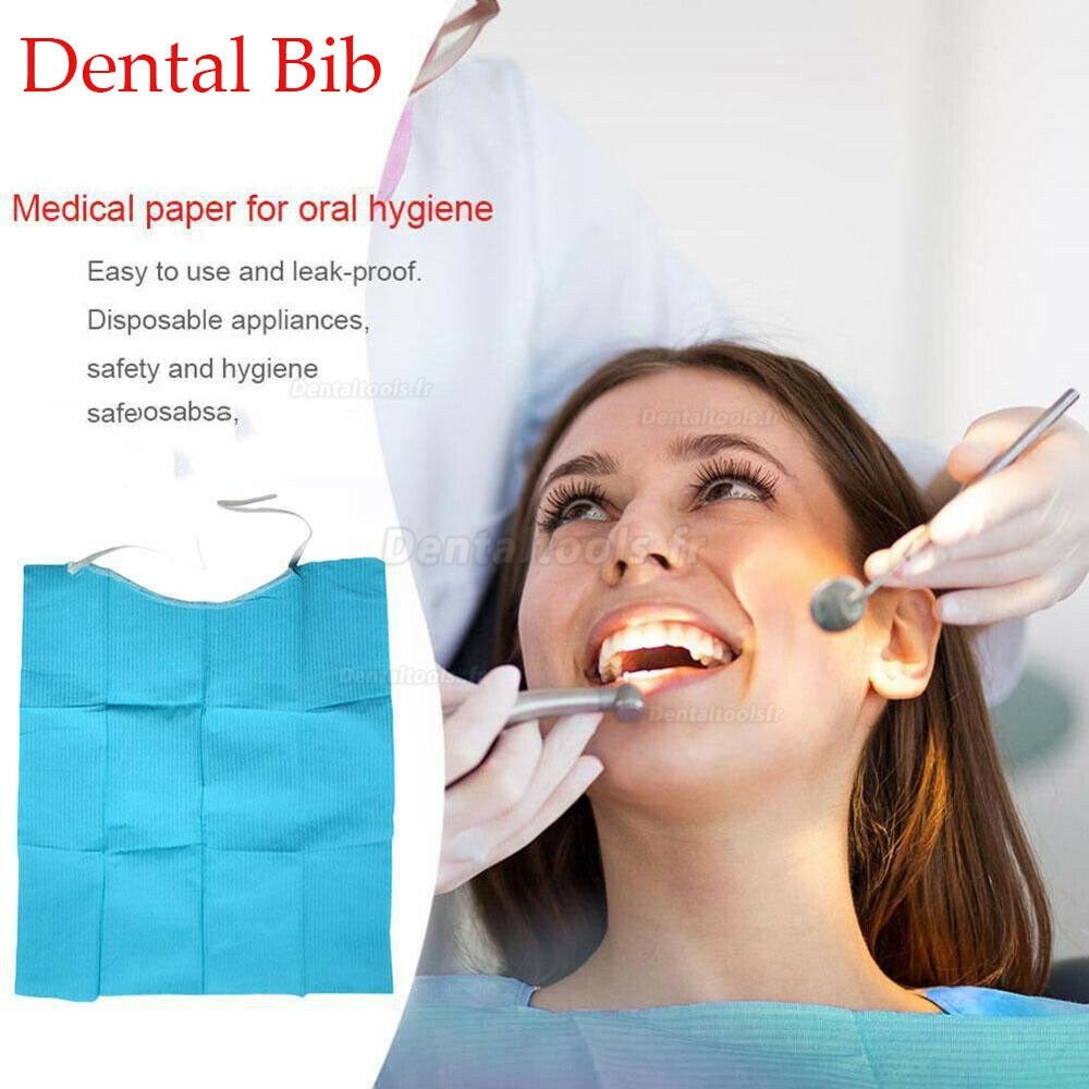 Vente de Cravate Dentaire Jetable Imperméable de Bavoir de 300pcs pour le  traitement dentaire d'Hygiène Dentaire en ligne 