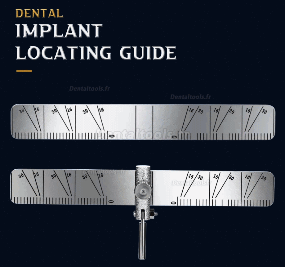 Guide de localisation d'implant dentaire Localisateur de positionnement de plantation Règle Jauge