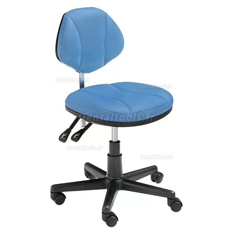 HS-10 Tabouret dentaire mobile avec support dorsal Chaise d'assistante dentaire et d'hygiéniste