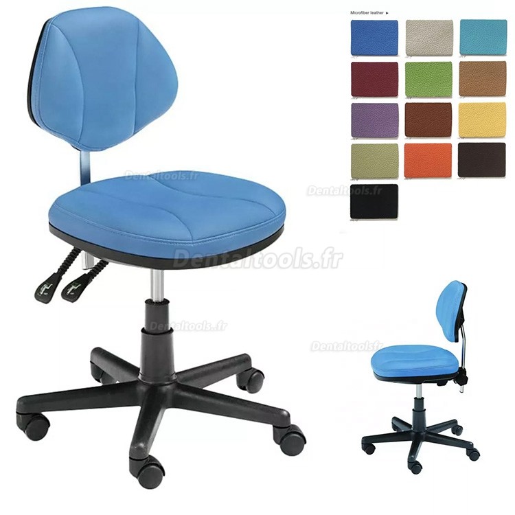 HS-10 Tabouret dentaire mobile avec support dorsal Chaise d'assistante dentaire et d'hygiéniste