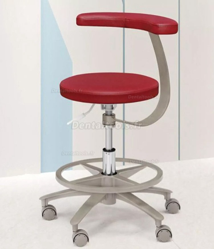 HS-11 Tabouret dentaire ergonomique avec accoudoirs chaise de selle pour assistante hygiéniste cuir microfibre