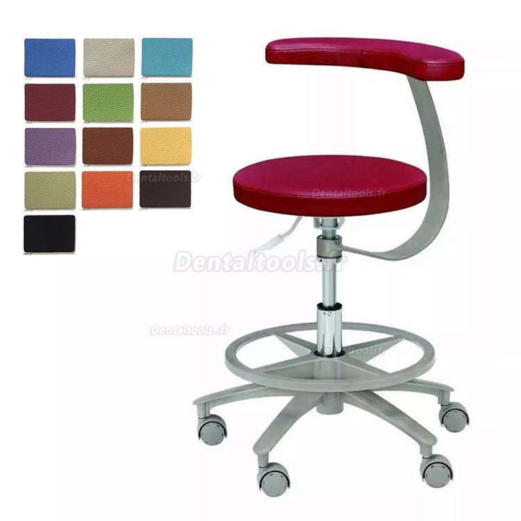 HS-11 Tabouret dentaire ergonomique avec accoudoirs chaise de selle pour assistante hygiéniste cuir microfibre