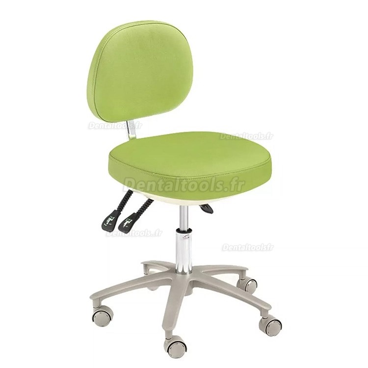 HS-6 Tabouret dentaire ergonomique avec dossier Tabouret d'assistant dentaire en cuir microfibre