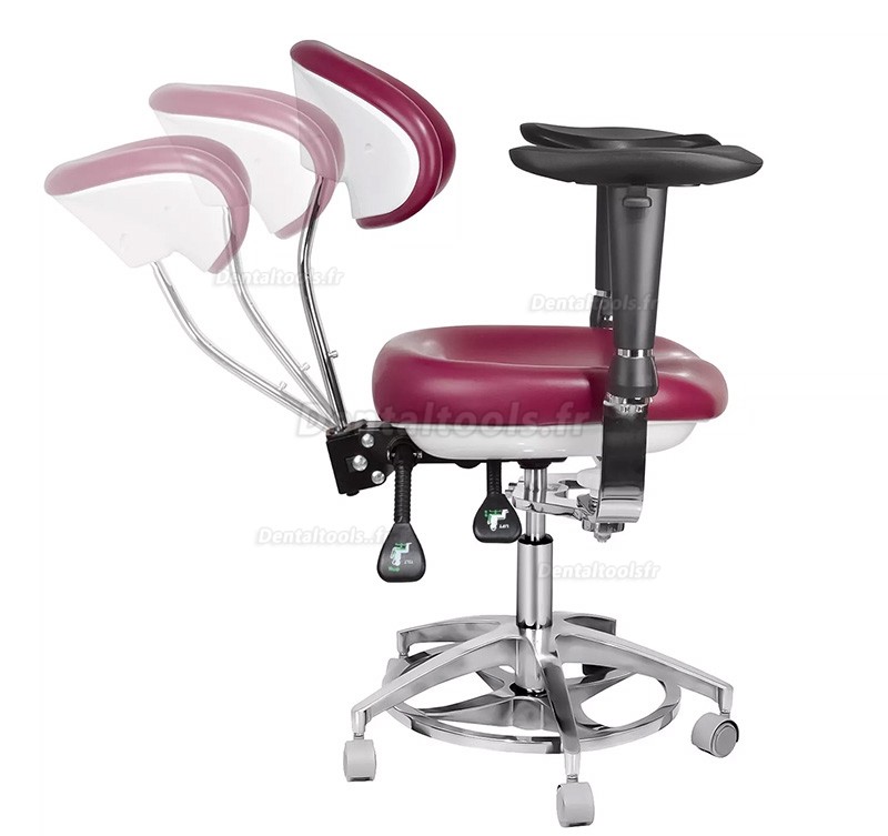 JKS-037 Tabouret dentaire ergonomique avec accoudoirs Chaise d'assistante hygiéniste pour dentiste