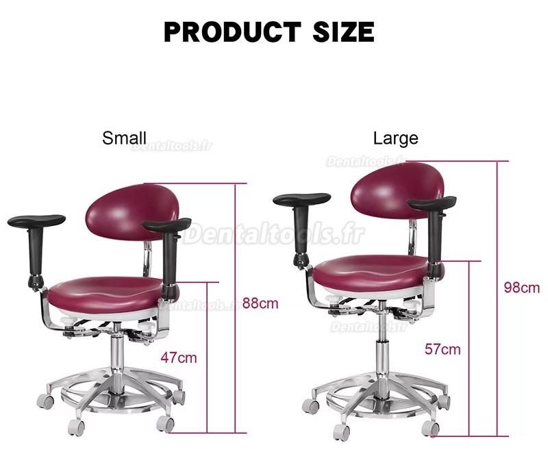 JKS-037 Tabouret dentaire ergonomique avec accoudoirs Chaise d'assistante hygiéniste pour dentiste