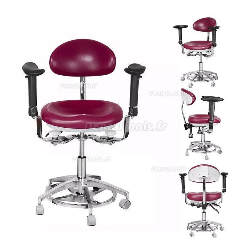 JKS-037 Tabouret dentaire ergonomique avec accoudoirs Chaise d'assistante hygiéniste pour dentiste