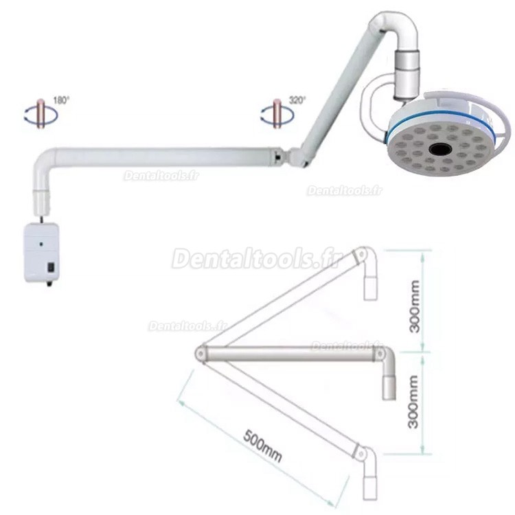 Lampe chirurgicale dentaire murale 72 W Lampe d'examen sans ombre 24 LED