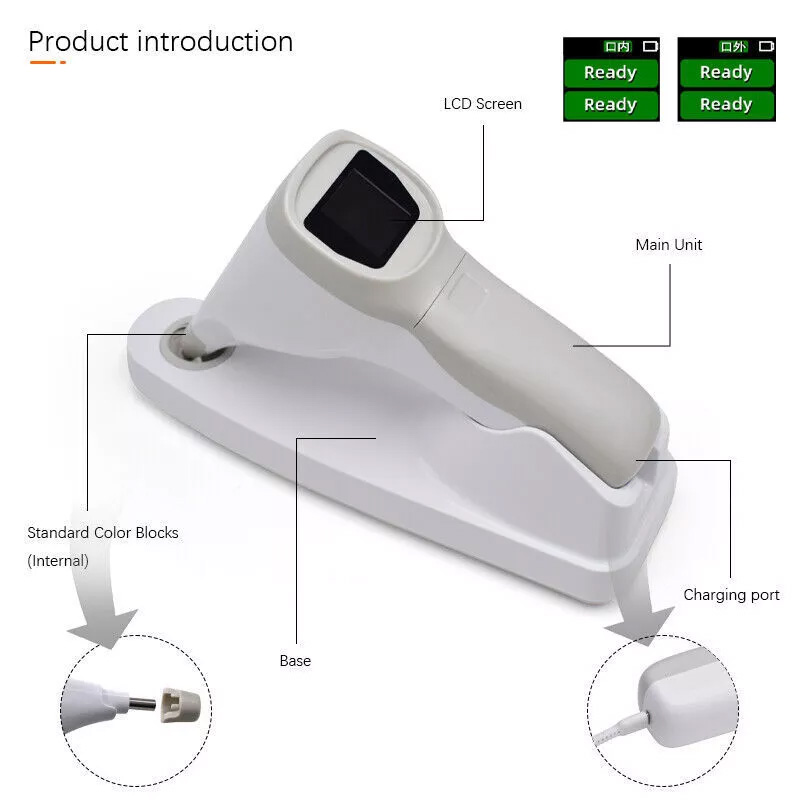 Comparateur de couleur dentaire LED coloromètre numérique avec guide de teinte des dents