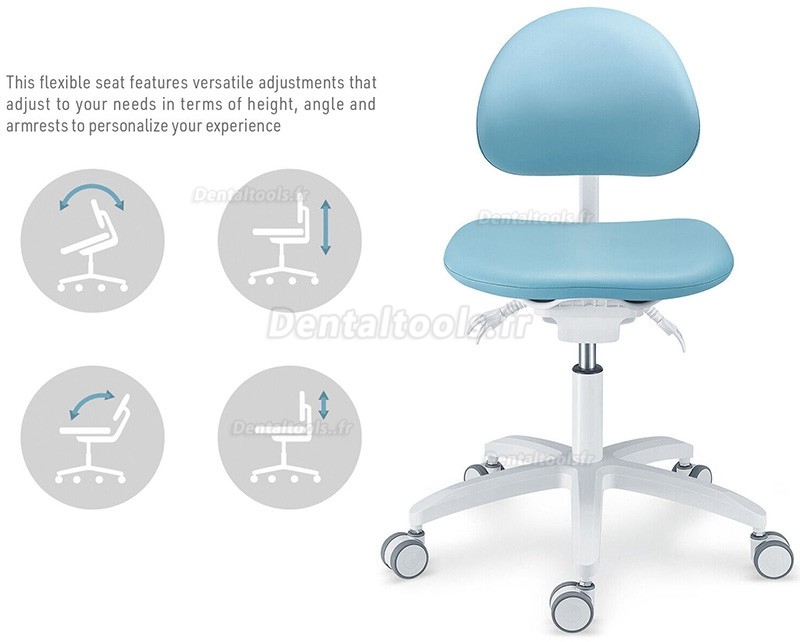 PLST-06 Série Tabouret dentaire ergonomique réglable chaise d'assistante hygiéniste pour dentiste