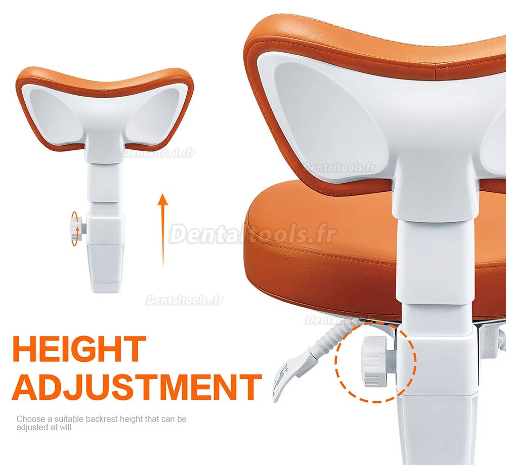 PLST-060 Chaise d'assistante dentaire ergonomique réglable tabouret d'infirmière hygiéniste dentaire