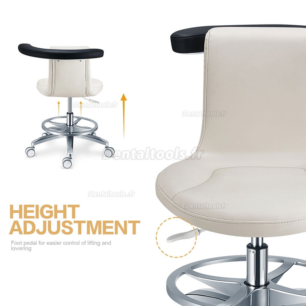 PLST-061 Tabouret d'assistant dentaire rotatif ergonomique réglable chaise de selle pour infirmière