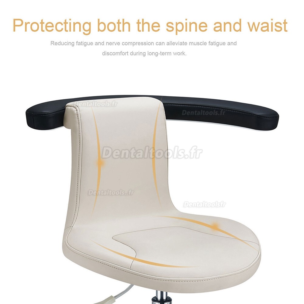 PLST-061 Tabouret d'assistant dentaire rotatif ergonomique réglable chaise de selle pour infirmière