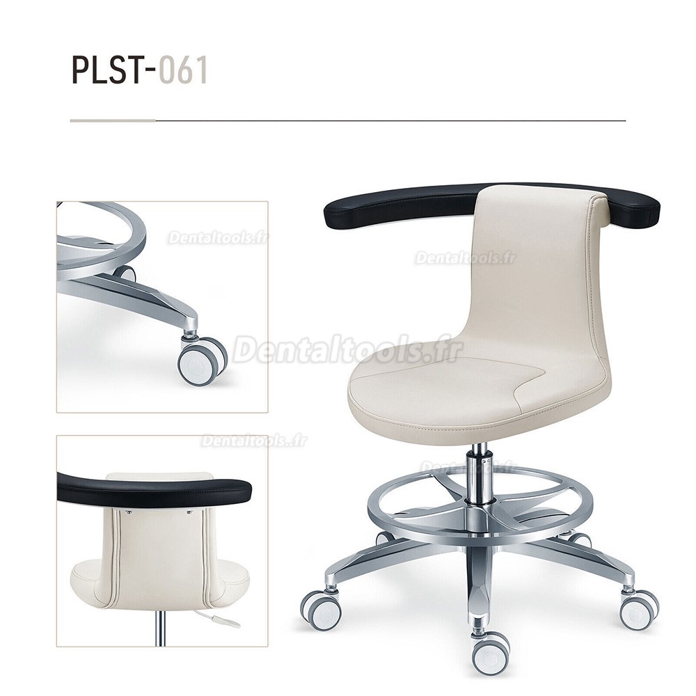 PLST-061 Tabouret d'assistant dentaire rotatif ergonomique réglable chaise de selle pour infirmière