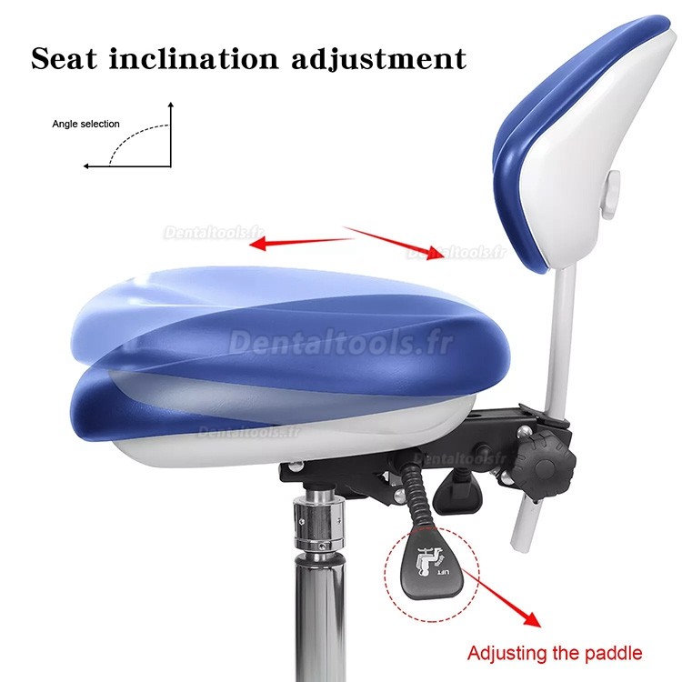 QY-600M-B2 Tabouret de dentiste mobile avec accoudoirs Chaise d'assistant dentaire en cuir pu