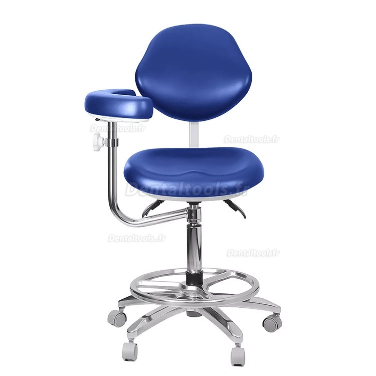 QY-600M-B2 Tabouret de dentiste mobile avec accoudoirs Chaise d'assistant dentaire en cuir pu