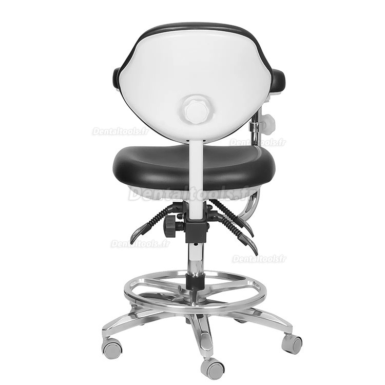 QY-600M-B2 Chaise d'assistant dentaire ergonomique réglable avec accoudoirs et rotation à 360°