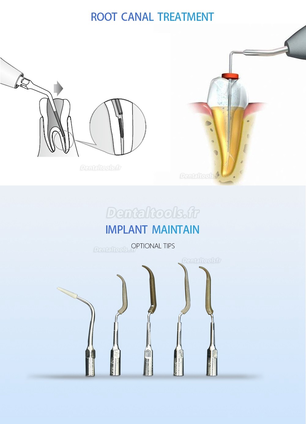 Vrn Q6 6 IN 1 Détartreur à Ultrasons + Aéropolisseur (Détartrage/ Implant / Parodontal/ Traitement Canalaire )